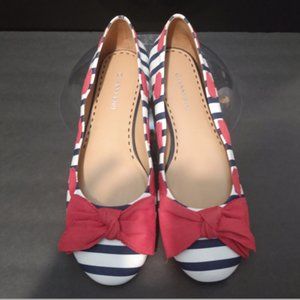 Gianni Bini Festive Stripe Flat Shoes, Size 8-1/2 M, EUC